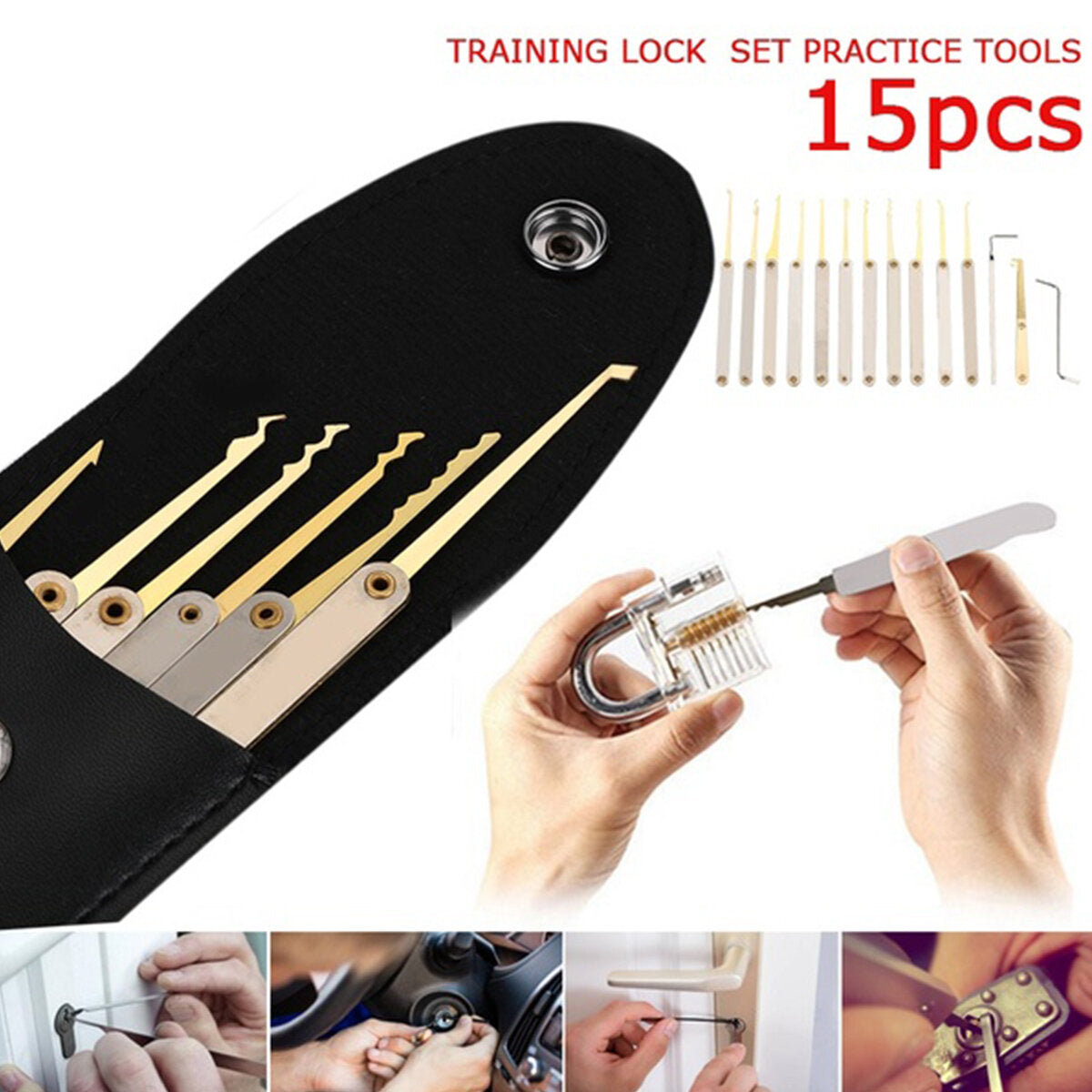 hangslot pick set voor slotenmaker training 38/24/17/15/11/5 stuks lock pick oefen gereedschap haken set