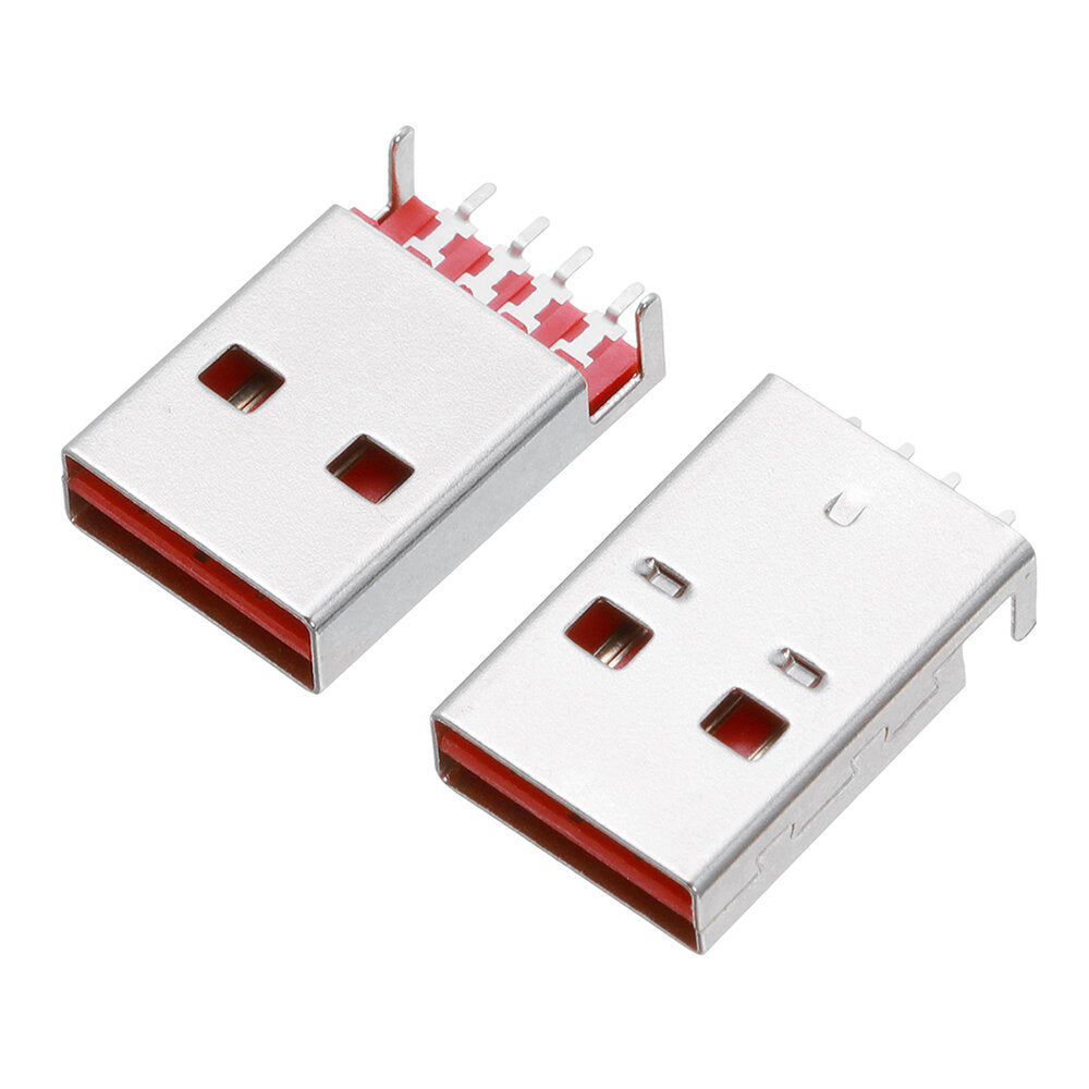 10 stuks positieve en negatieve plug usb 4 p board end mannelijke sink board smt dubbelzijdige plug twee rechte pin vaste plug board l = 18mm interface