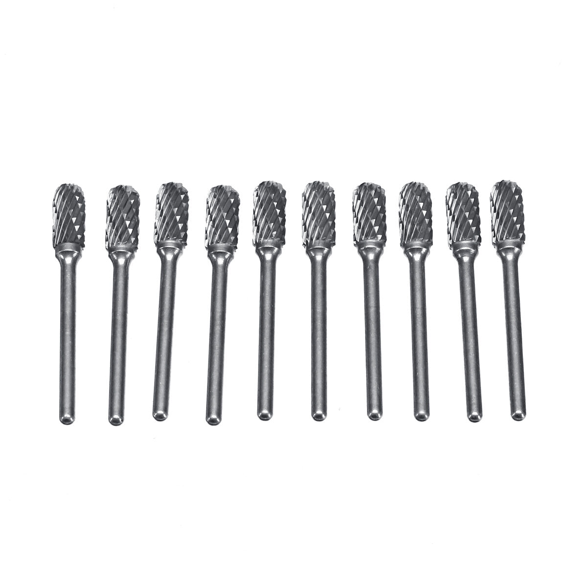 10 stuks dubbel gestreepte wolfraam staal vhm-bramen roterende vijl gereedschap boren kit: