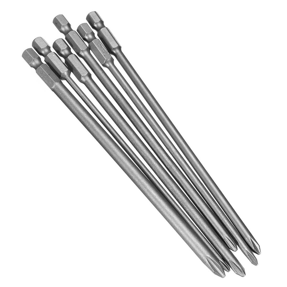12 stuks 150 mm lange schroevendraaierbits 1/4 inch zeskantschacht magnetische kruiskopschroevendraaierbitset