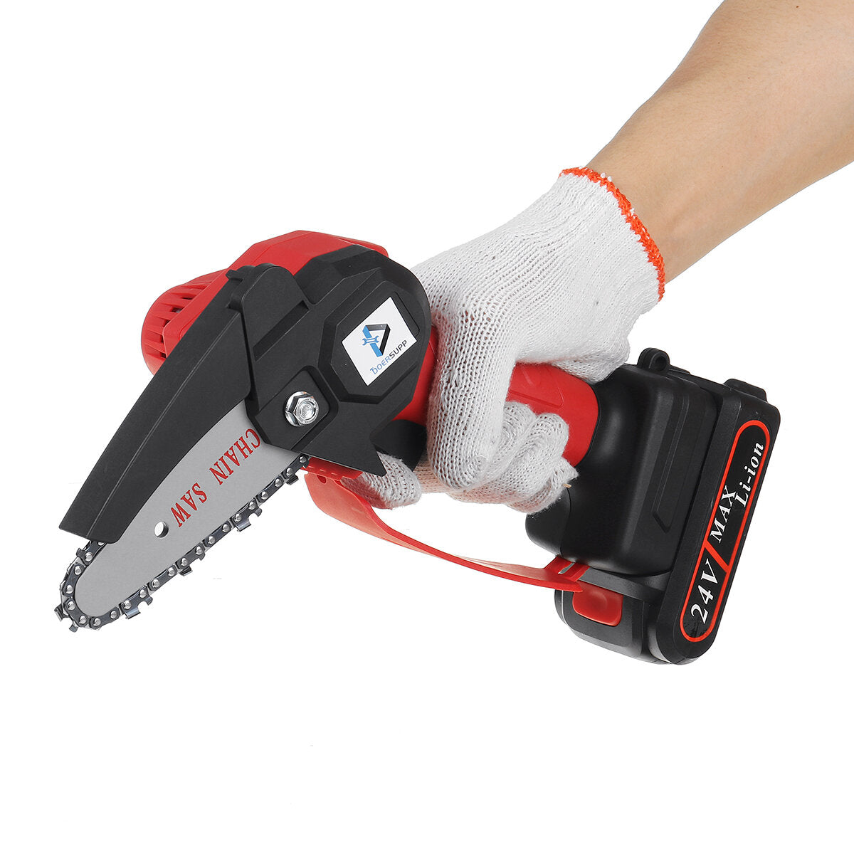 1000w 4 inch draadloze elektrische kettingzaag hout minisnijder eenhandzaag houtbewerkingsgereedschap w / geen / 1pc batterij