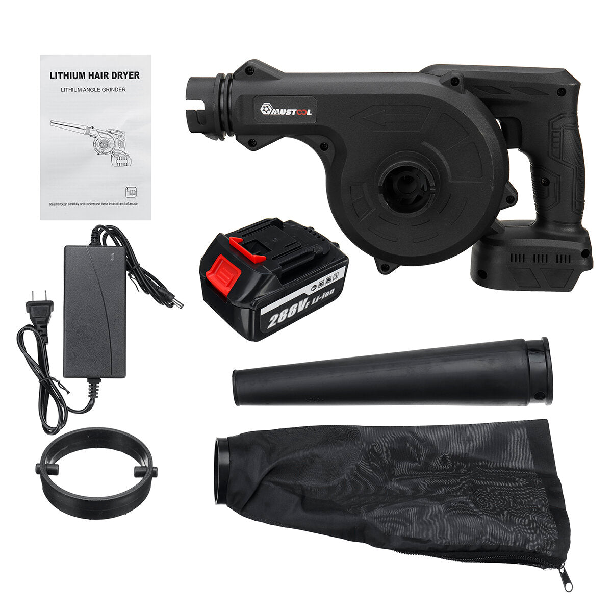1500w 20000rpm 18v 2-in-1 elektrische luchtblazer blaaszuigtype stofzuiger handheld blaasmachine voor stofreiniging