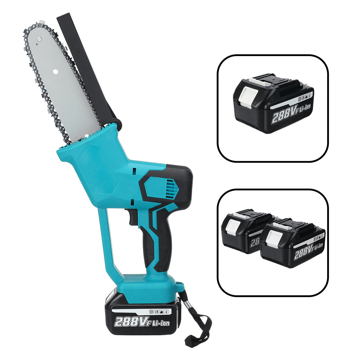8 inch 21 v 1500 w elektrische draadloze eenhandszaag kettingzaag houtbewerking met batterijset