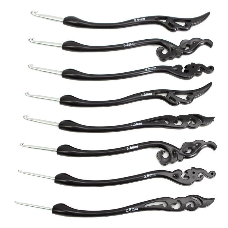 8 stuks aluminium soft handvatnaalden knit weave craft garen haaknaalden set