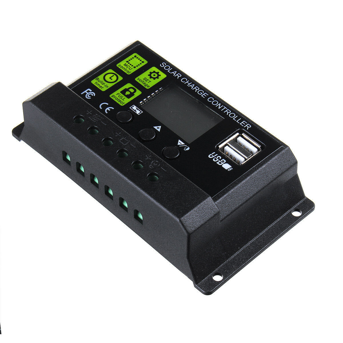 pwm 10a 12v/24v auto zonnepaneel solar laadregelaar batterij oplaadadapter lcd usb