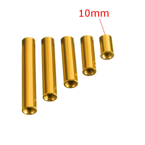 m3ar6 m3 aluminiumlegering uitstekende studs 10-35mm gouden ronde pcb board spacers standoffs 10pcs