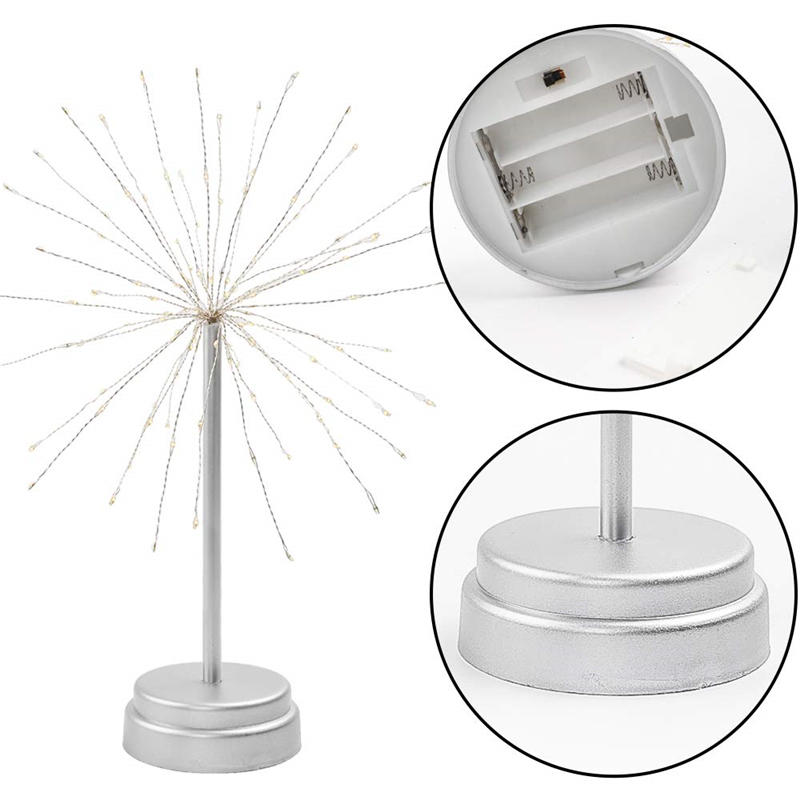 batterijvoeding 90led vuurwerk starburst fairy string light tafellamp + afstandsbediening voor huisdecoratie