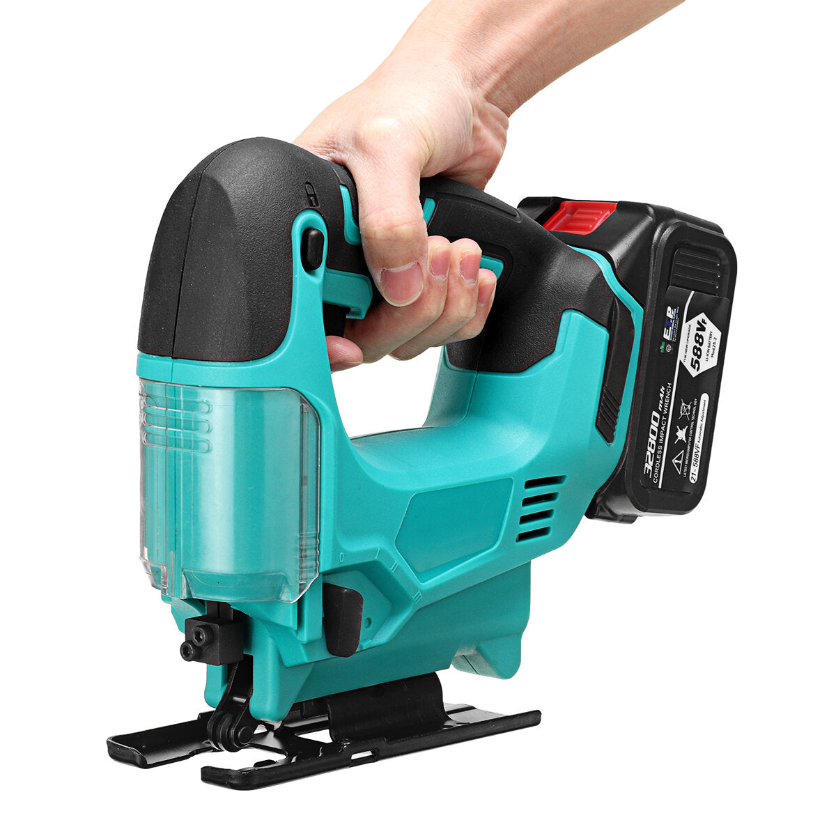 588vf elektrische decoupeerzaag draadloze draagbare houtbewerking snijdende decoupeerzaag elektrisch gereedschap zonder / 1/2 batterij