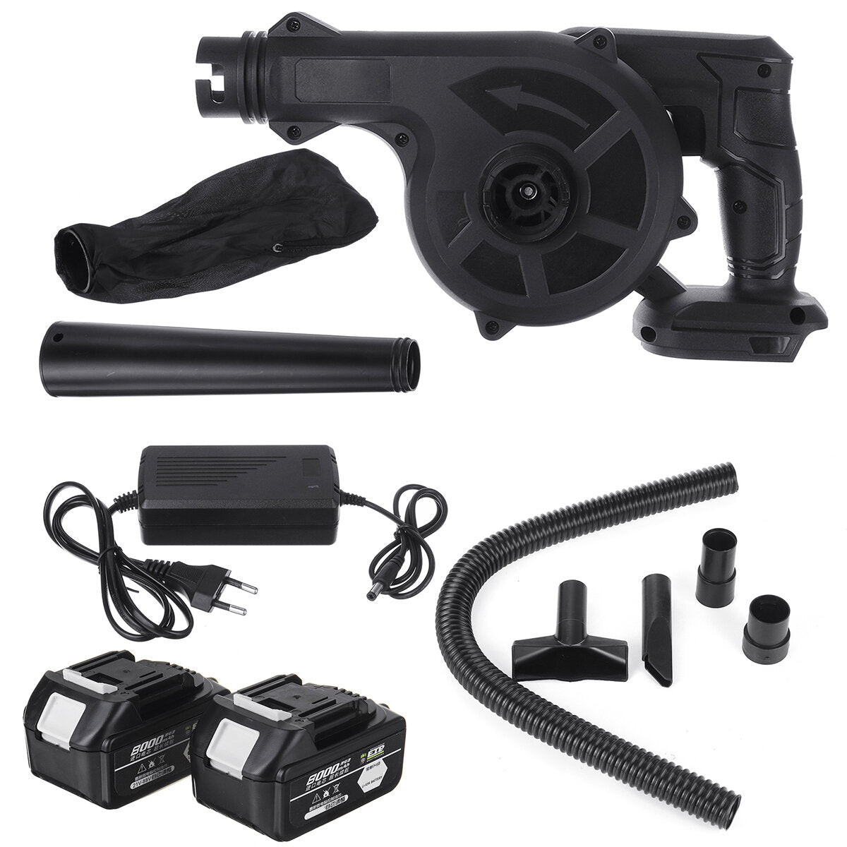 2 in 1 draadloze elektrische luchtblazer tuin bladstof auto cleaner tool w / none / 1 / 2 stuks batterij ook voor makita 18v batterij