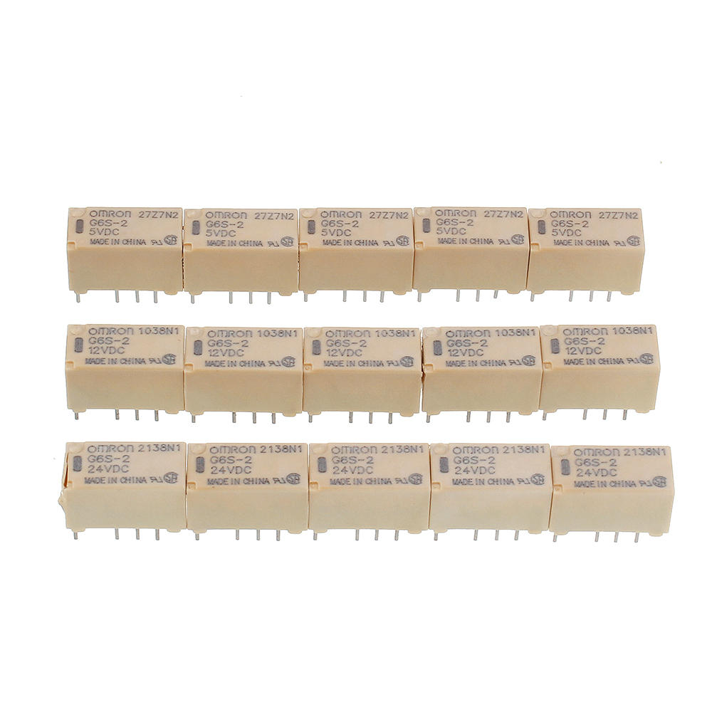 5 stuks g6s-2 5vdc 12vdc 24vdc relaismodule 2a 250vac / dc220v 8pin