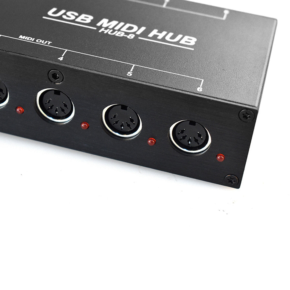 doremidi nieuwe hub-8 midi 6x6 usb midi host x2 usb 3.1 midi hub box