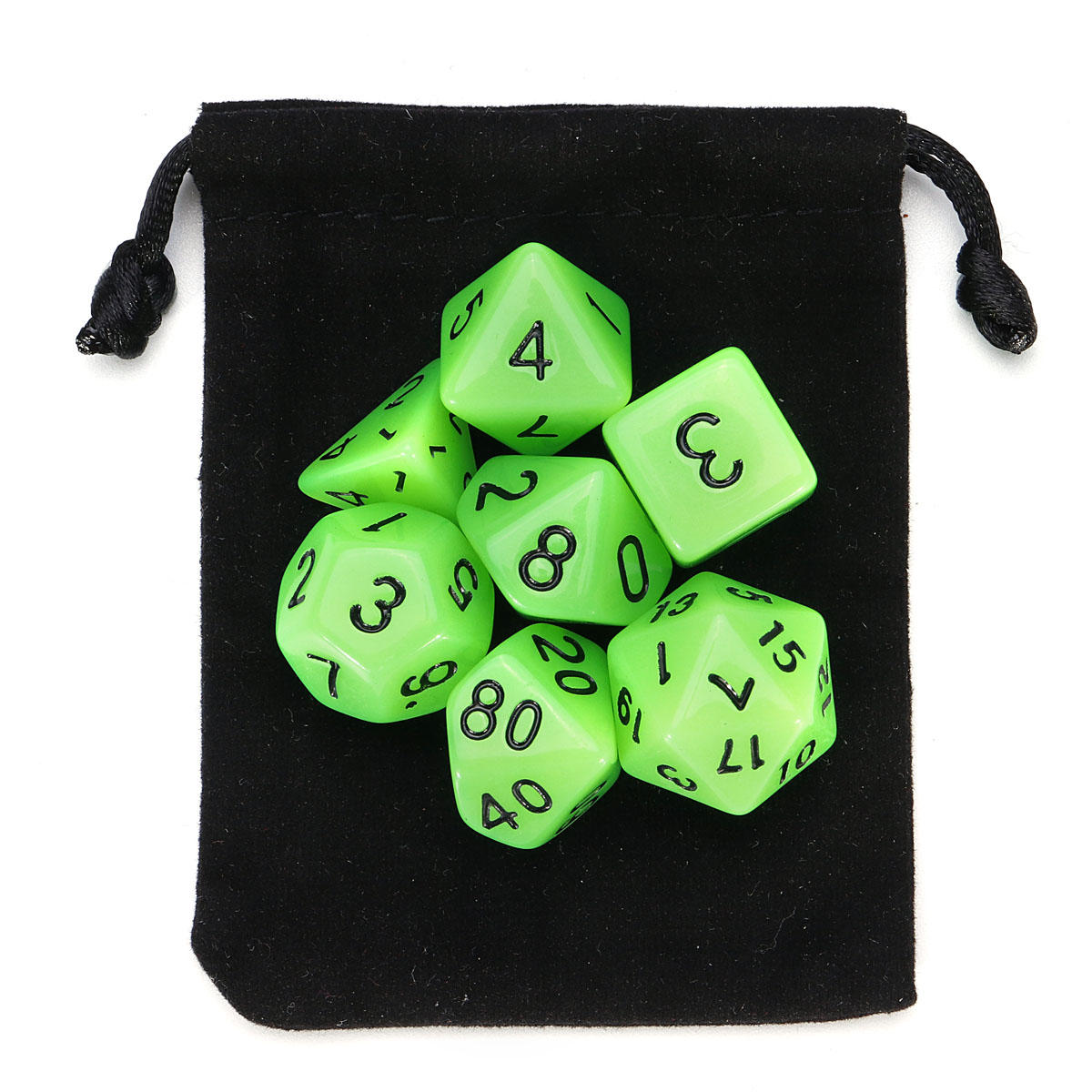 7 stuks lichtgevende polyhedral dobbelstenen multi-sided dobbelstenen set polyhedral dobbelstenen met dobbelstenen cup rpg gadget