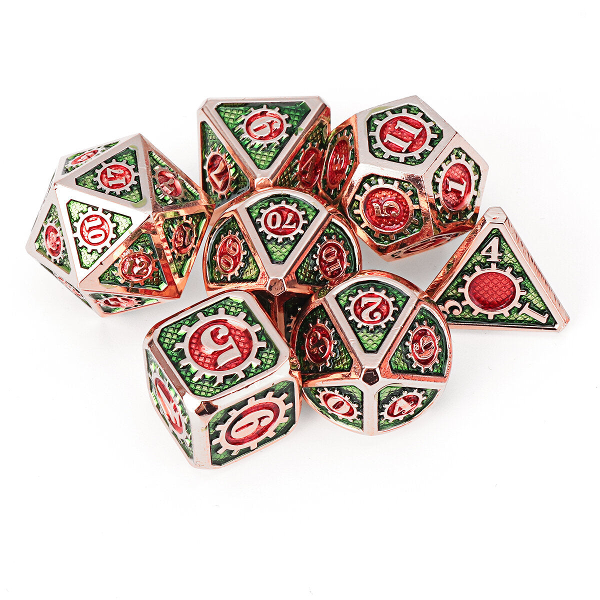 metalen polyedrale dobbelstenen multi-side dobbelstenen set voor dnd rpg mtg rollenspel bordspel met stoffen zak