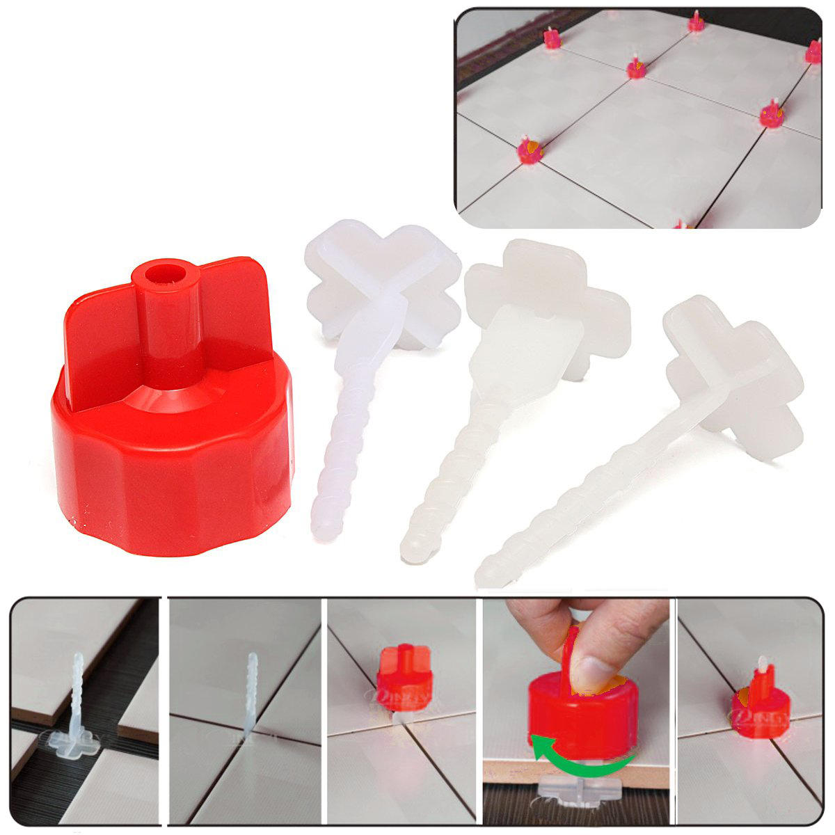 50-delige platte tegels keramische nivelleersysteem kit wandwand spacer gereedschap tegelafstandhouders