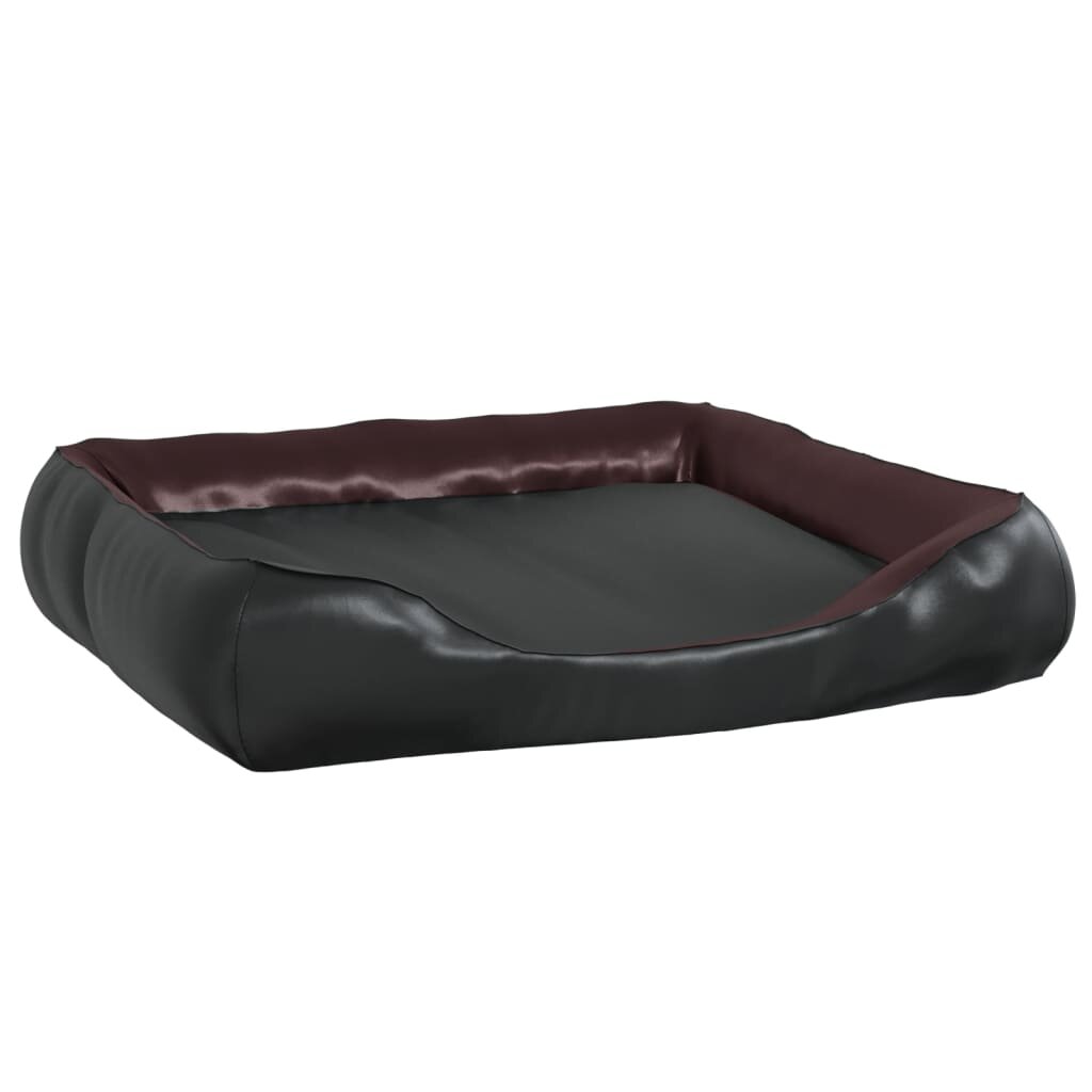 hondenmand 105x80x25 cm kunstleer zwart en bruin