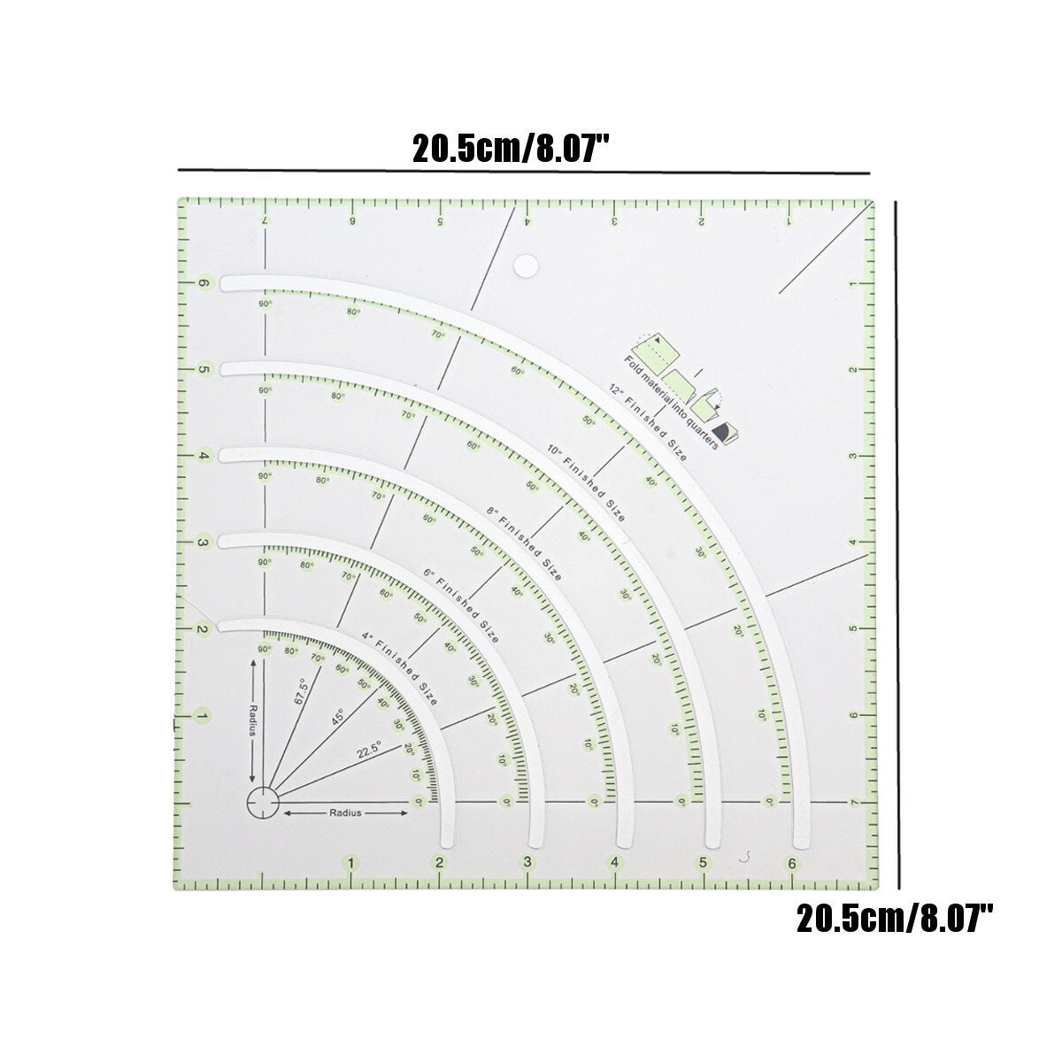 multifunctionele acrylbogen en waaiers quiltpapier stof cirkelsnijder liniaal
