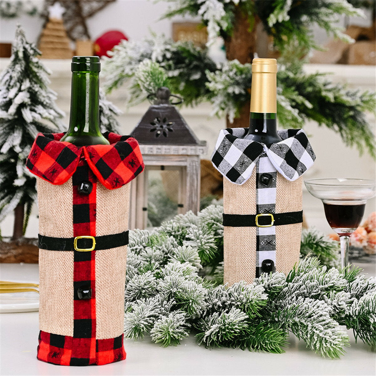 kerst trui winee fles kleding kraag & knoop jas ontwerp decoratieve fles mouw winee fles trui voor kerstcadeaus xmas feestdecoraties