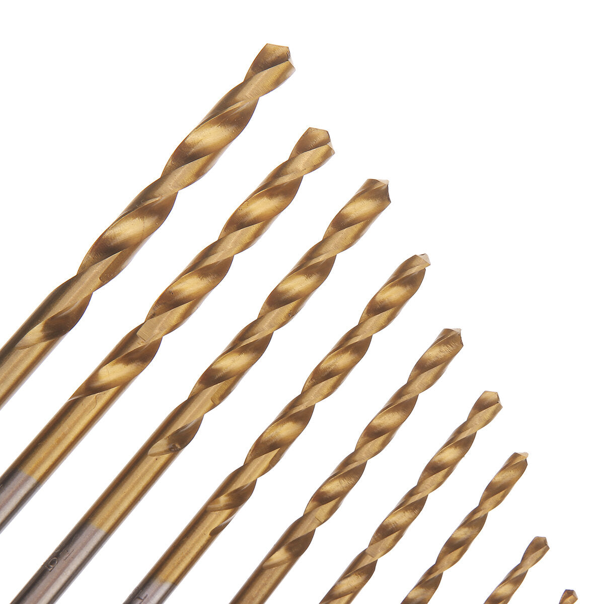 19 stuks spiraalboor set hss titanium coated boor metaal houtbewerking boor 1.0 ~ 10mm boren power tools