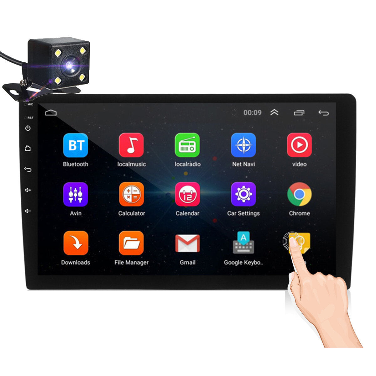 10.1 inch 2din voor android 8.1 auto stereo radio 1 + 16g ips 2.5d touchscreen mp5 speler gps wifi fm met backup camera