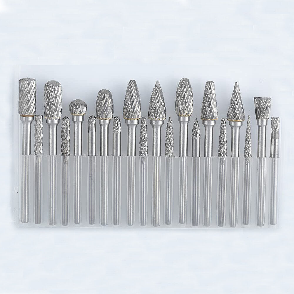 hardmetalen freesset compatibel met dremel 1/8 schacht 20 stuks stiftslijper rotary tool rasp houtsnijwerk bits accessoires