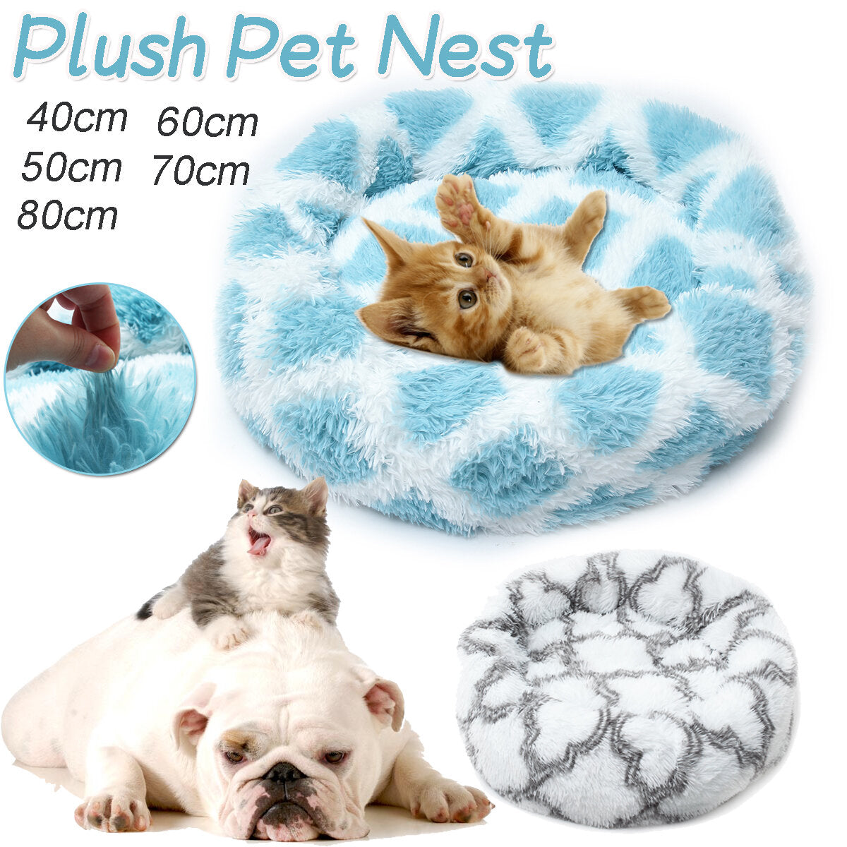 hond pet kat kalmerende bed bedden grote mat comfy puppy wasbaar pluizig kussen pluche