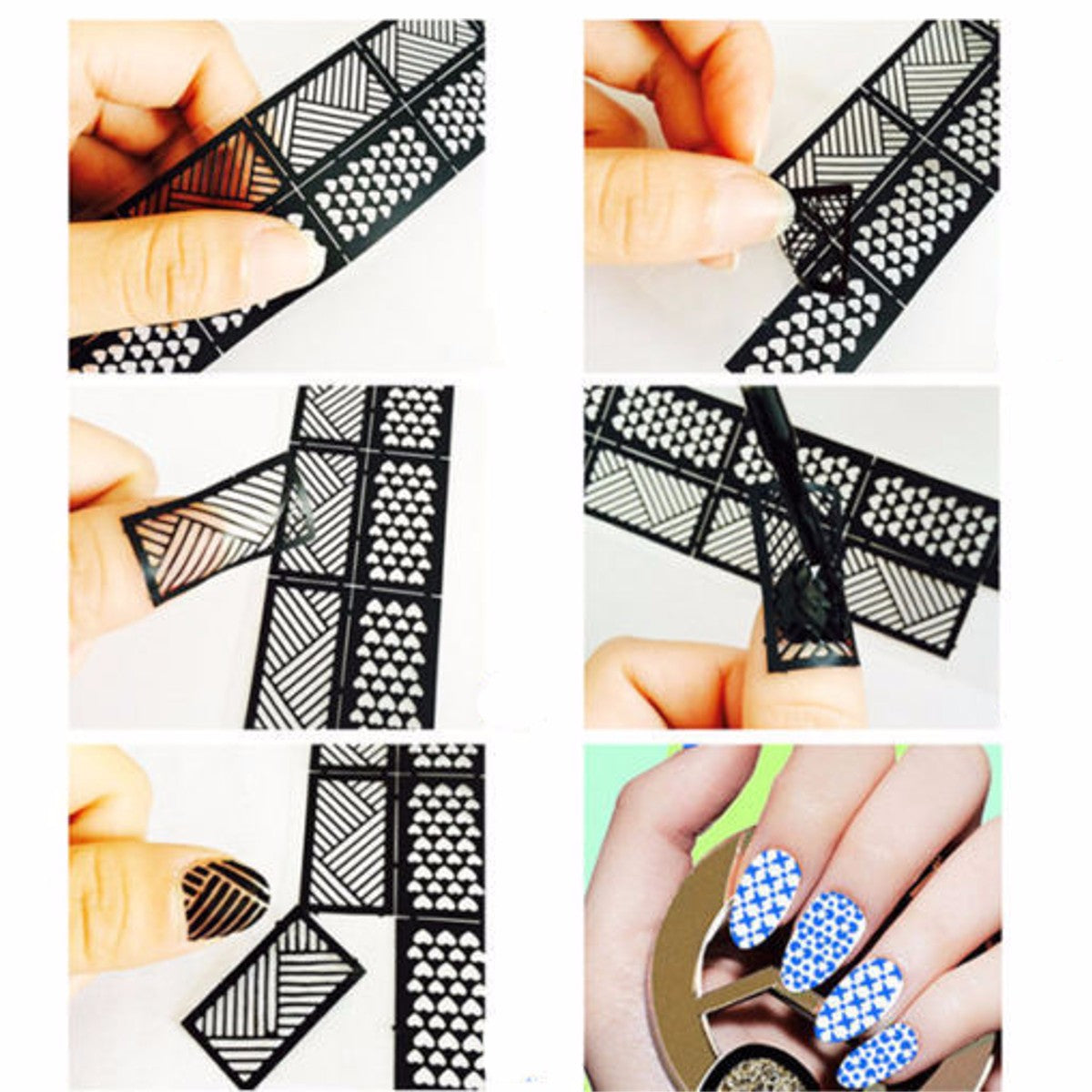 nail art stencils designs vinyl diecut stickers decal decoration tool