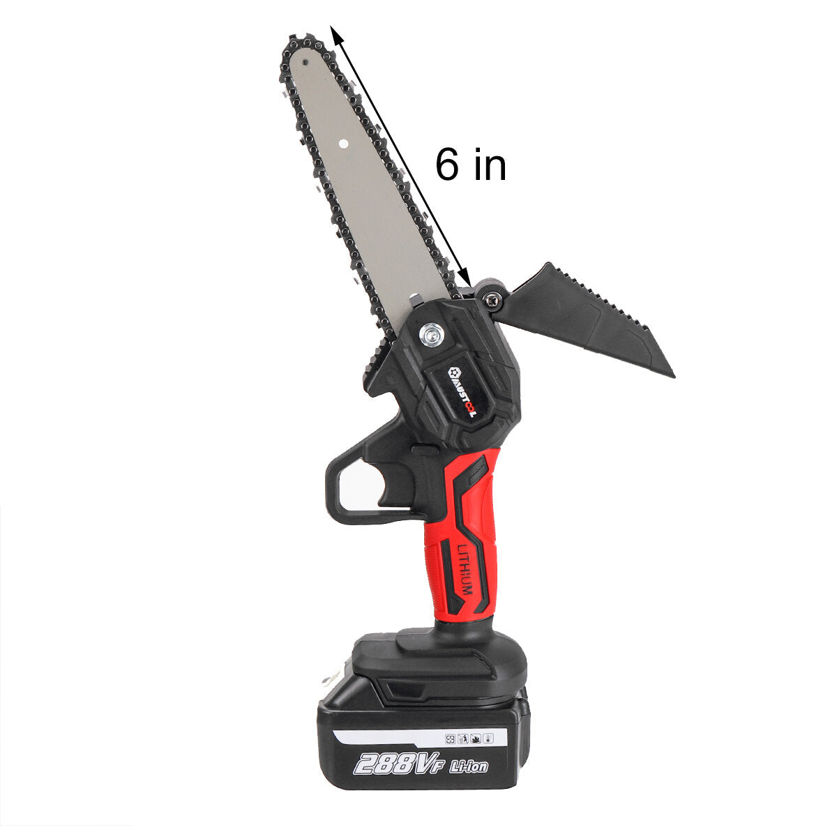6 inch 1200 w elektrische kettingzaag snoerloze snoeien kettingzaag tuin boom logboekregistratie houtbewerking tool w / 1/2 stuks batterij