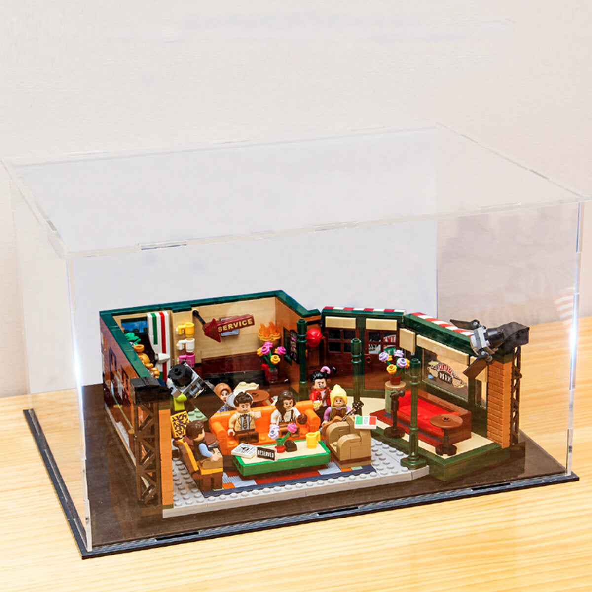 dhz acryl vitrinebox voor lego 21319 central perk friends bricks toy