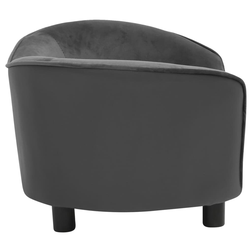 hondensofa donkergrijs 27.2 x19.3 x15.7 pluche en kunstleer