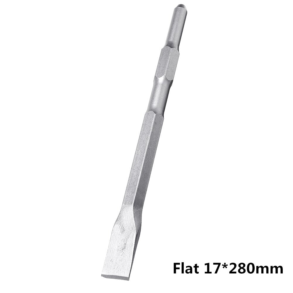 17 x 280/400/600mm spitse/flat head hex shank boor voor hammer boormachine slot