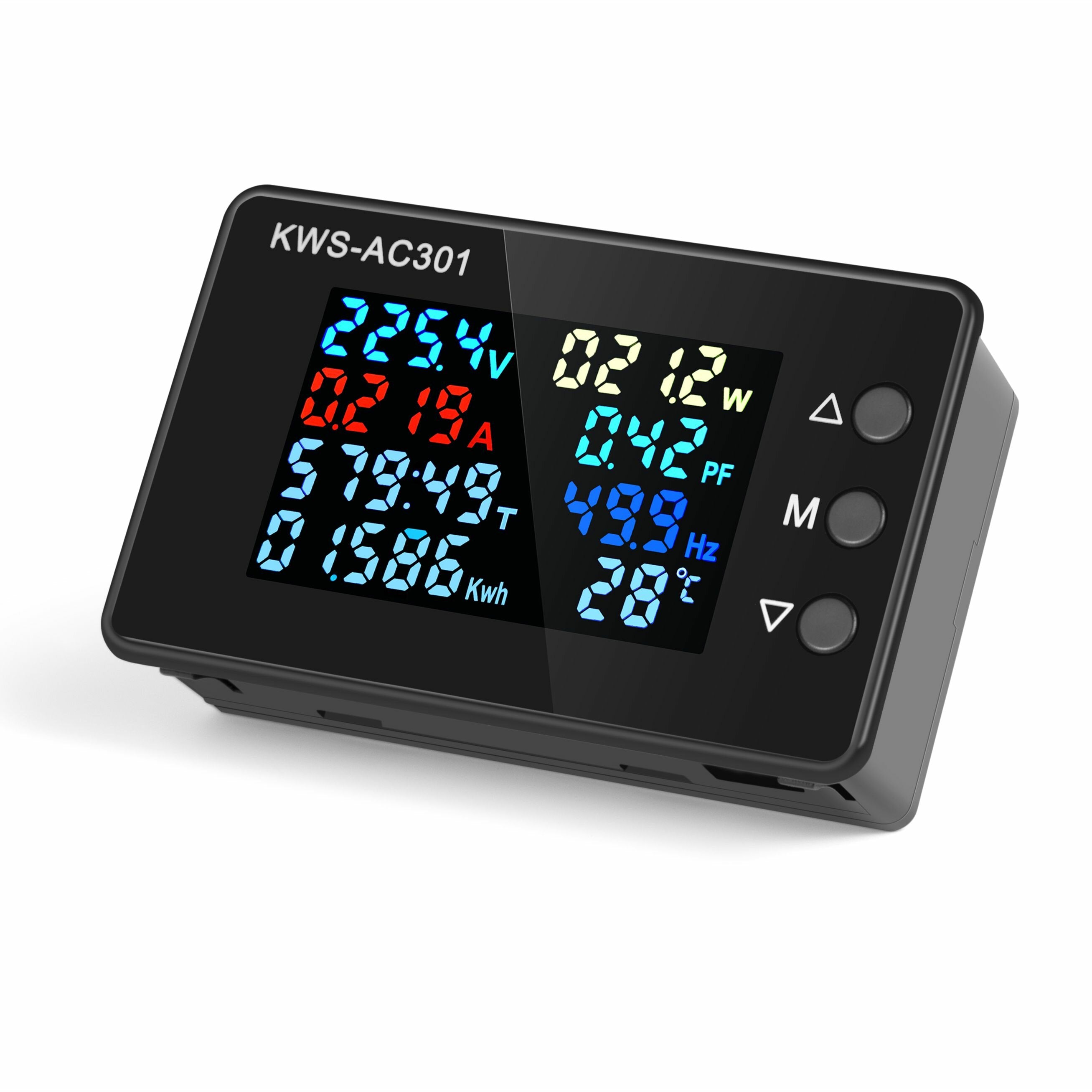 kws-ac301 8 in1 voltmeter amperemeter ac 50-300v power energy meter led digitale ac wattmeter elektriciteitsmeter 0-100a