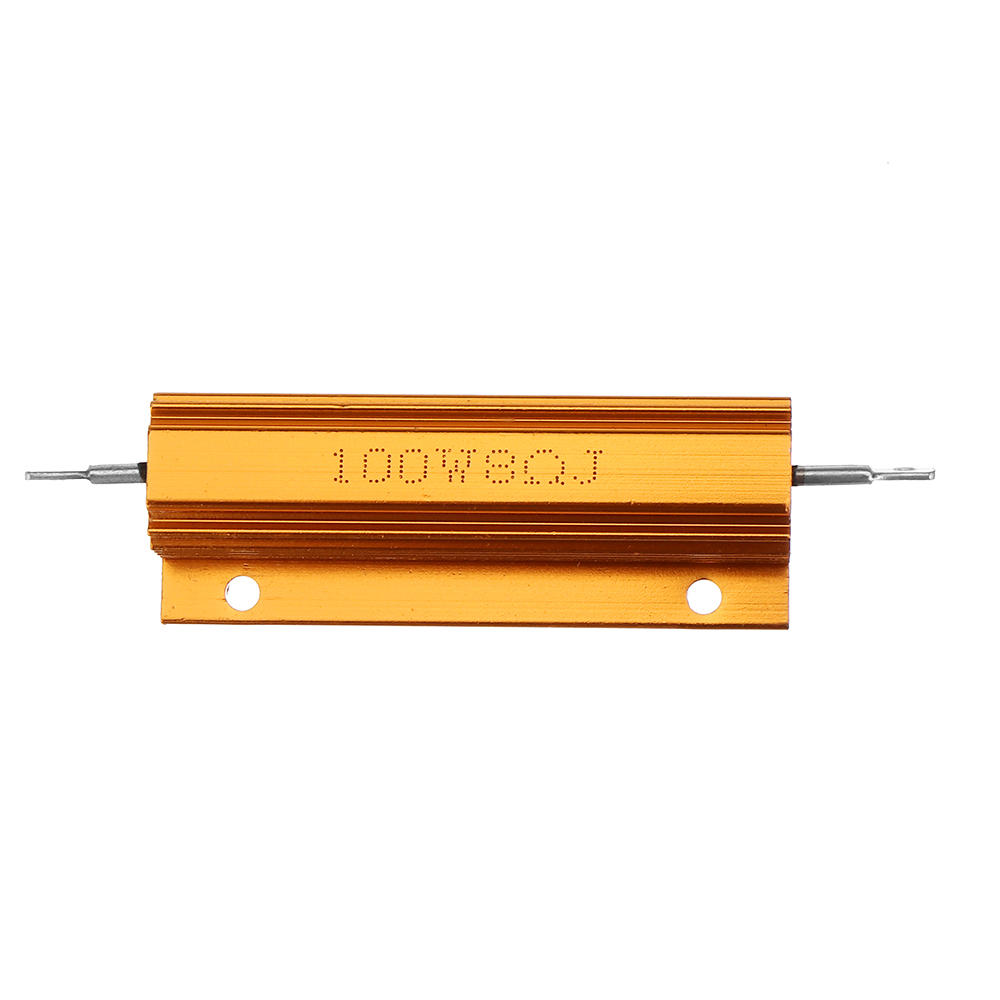 5 stuks rx24 100 w 8r 8rj metalen aluminium case high power weerstand gouden metalen shell case heatsink weerstand weerstand