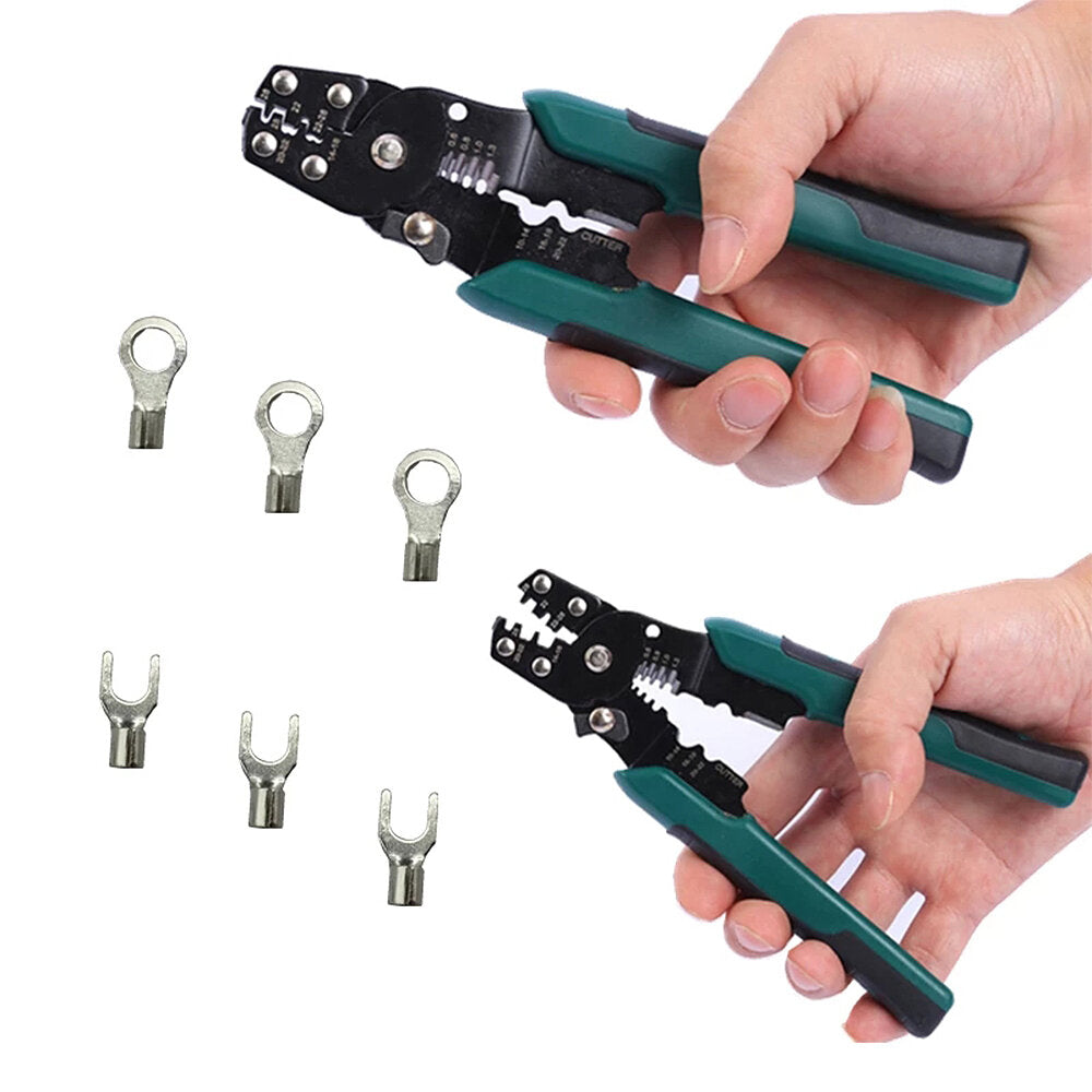 320 stuks krimptang en tang set 10 in 1 u-vormige o-vormige koudgeperste terminal set draad connector splicing terminal kit