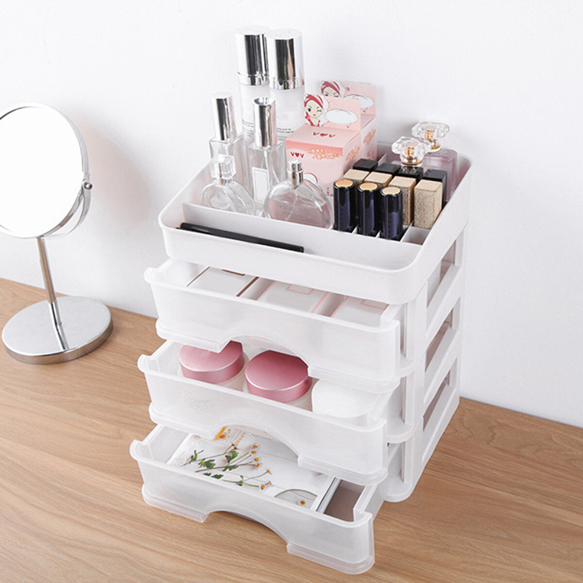 plastic cosmetische lade make-up organizer opbergdoos container houder desktop met lade