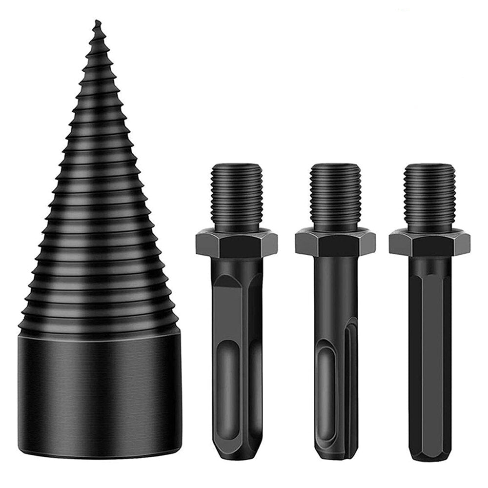 4 stuks 32 / 42mm ronde / vierkante / zeshoekige schacht brandhout boor splitter hout split kegel boor voor boom snijden