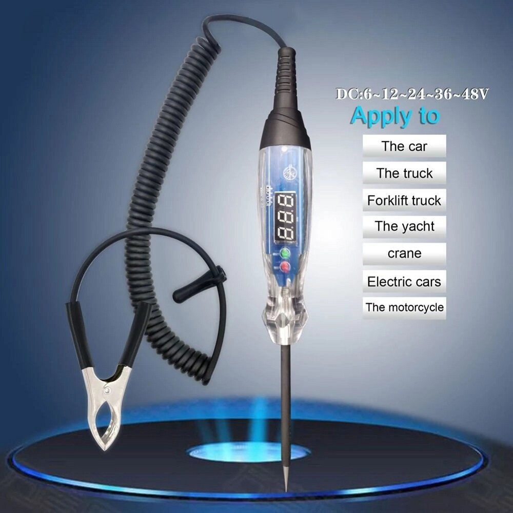3-60v ns836 led digitale display bidirectionele spanningstester handheld draagbare auto circuit tester automotive onderhoud testen tool