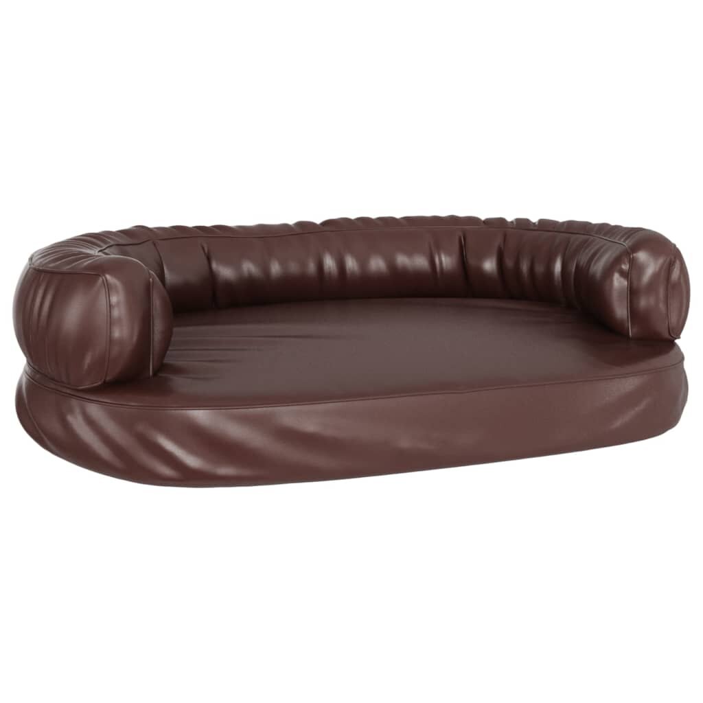 hondenmand met ergonomisch schuim 75x53 cm kunstleer bruin