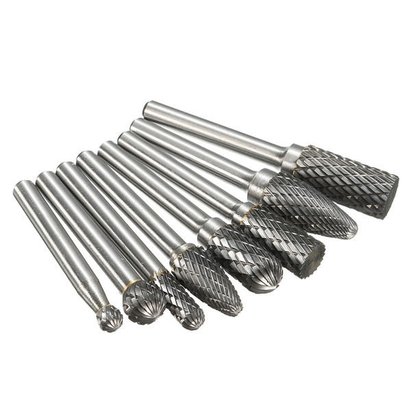 8-delige hardmetalen roterende freesset 1/4 inch schachtbestand elektrisch gereedschap