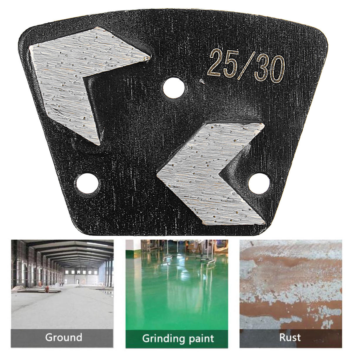 25/30 grit medium bond plate trapezoïde slijpschijf voor bolt on grinders