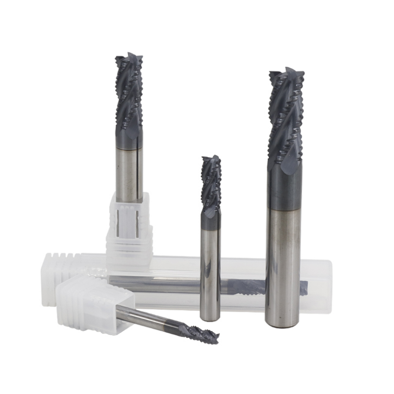 4/6/8/10 / 12mm wolfraamcarbide hrc55 voorfrees 4 fluit spiraal cnc frees tiain coating eindfrees