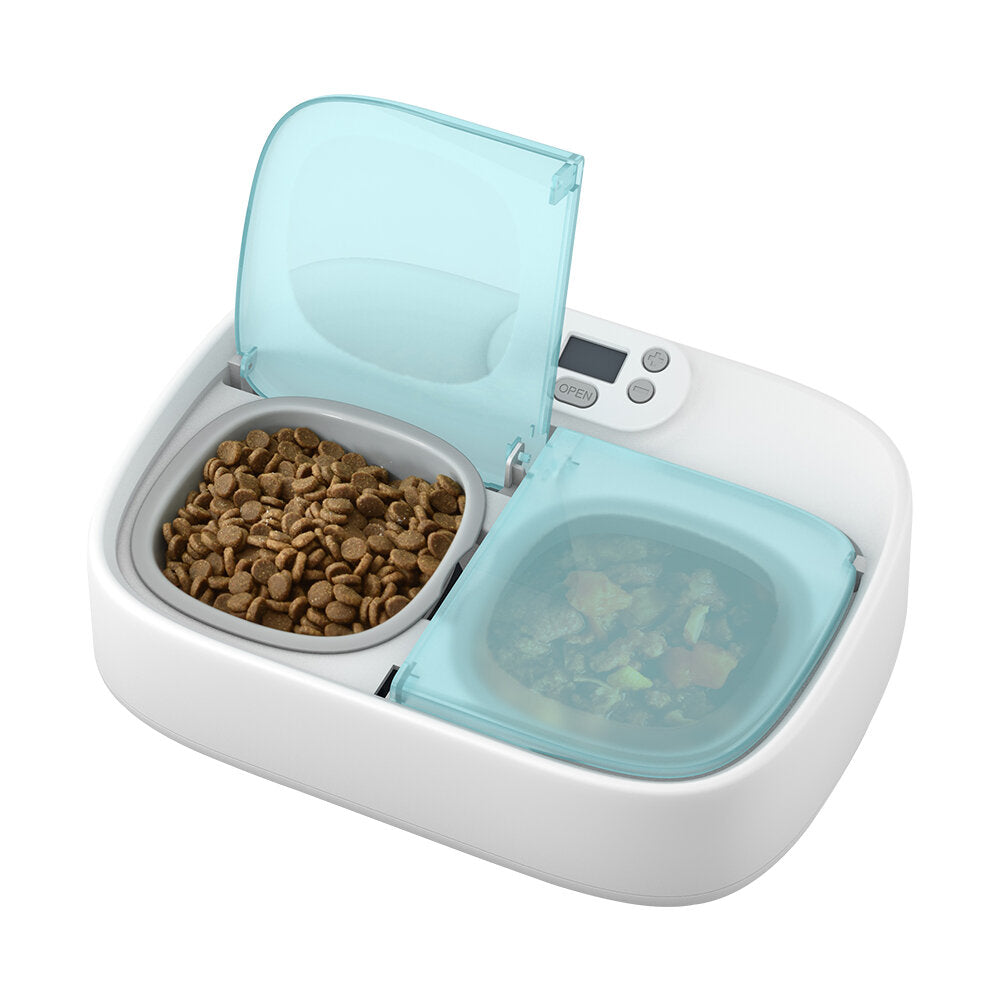 petoneer pf003 twee-maaltijd huisdier feeder smart puppy intelligente hond benodigdheden scheidbare kat dubbele kommen timing schotel voeden