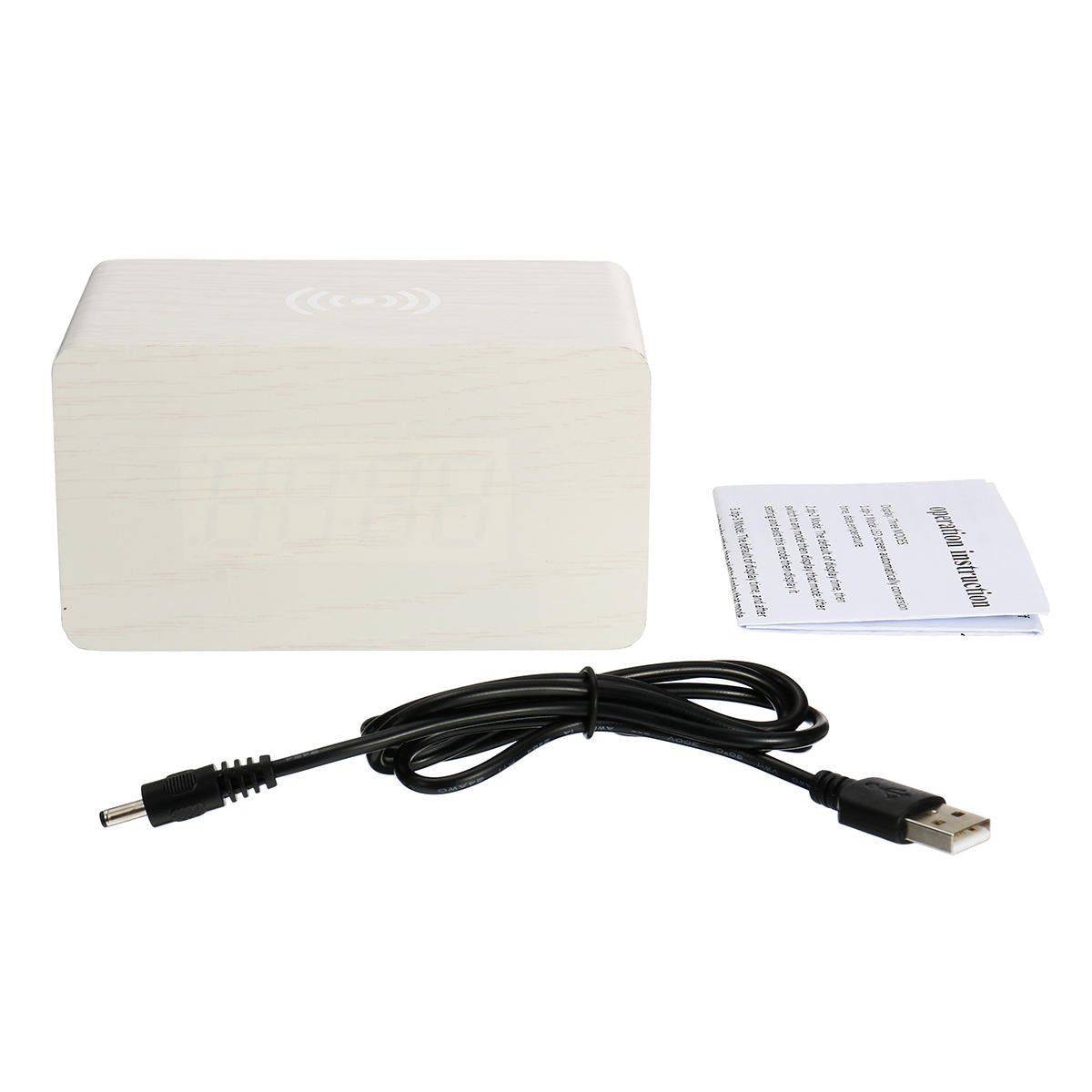 digitale thermometer led-bureauwekker met draadloze oplader voor telefoon