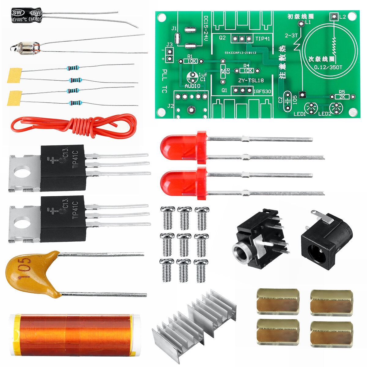 geekcreit dhz mini tesla coil module ongemonteerde 15w dc 15-24v 2a plasma speaker elektronische kit