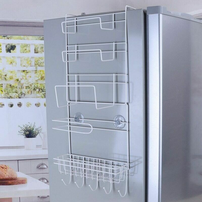 5-laags multifunctioneel koelkastmuur opbergrek meerlagige keuken organiseer plank