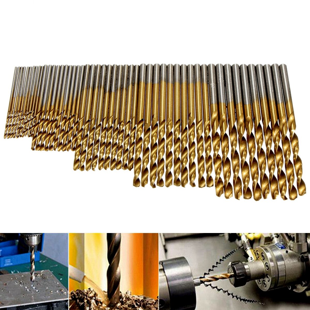 50 stuks 1/1.5/2/2.5/3mm hss titanium coated spiraalboren snelstaal boor set