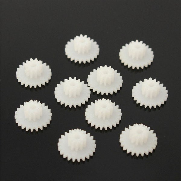 10st white gear 2mm dhz model toy motor shaft plastic gear accessoires