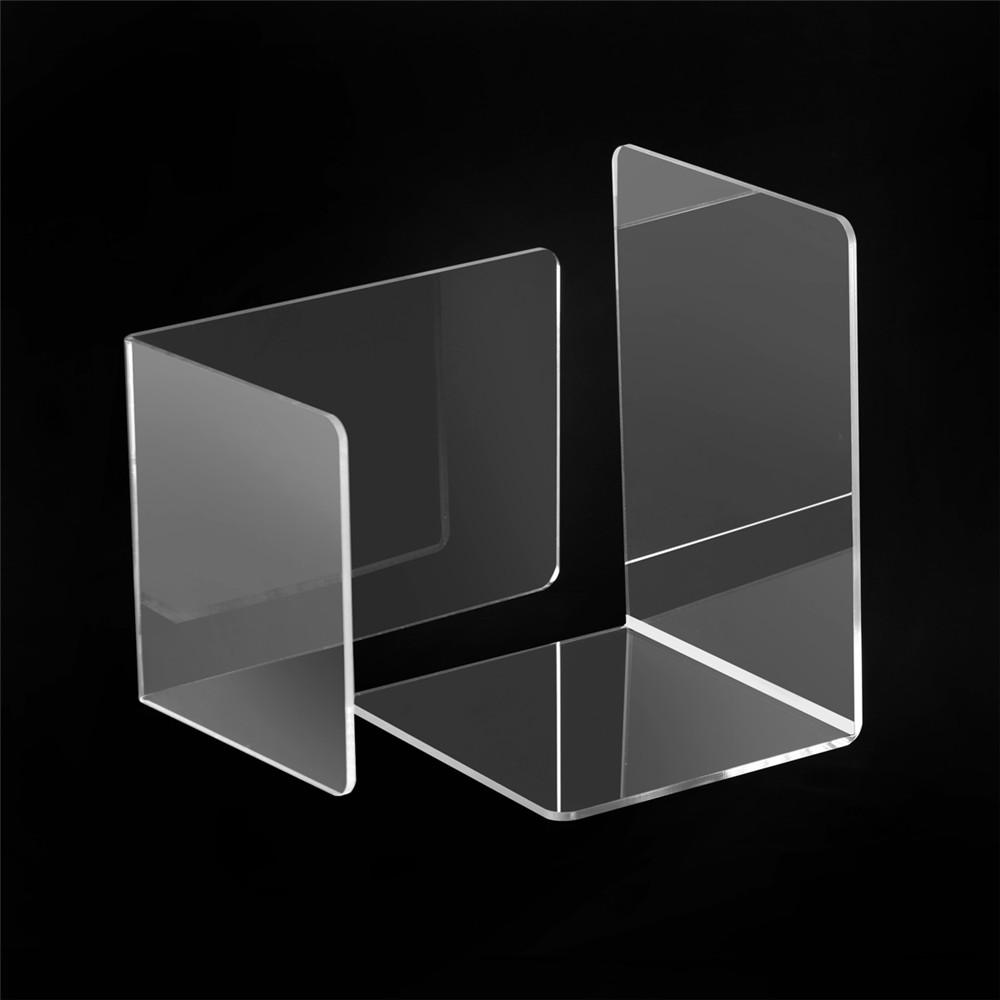 2 stuks 160x150x220x4mm clear acryl boekensteunen l-vormige boekensteunen organizer stand voor kantoor school