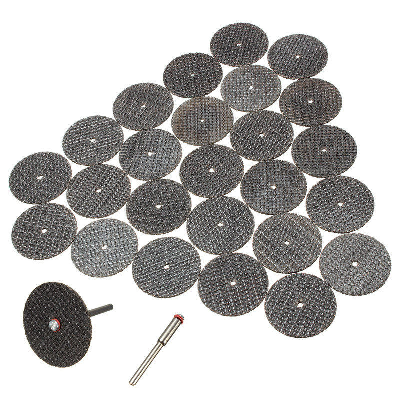 50 stuks zwart snijdende 32 mm wielschijf met 2 doornbits voor dremel roterende gereedschapsset