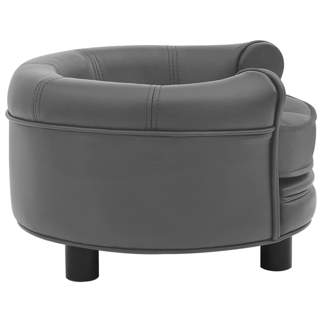 hondensofa grijs 18.9 x18.9 x12.6 pluche en kunstleer