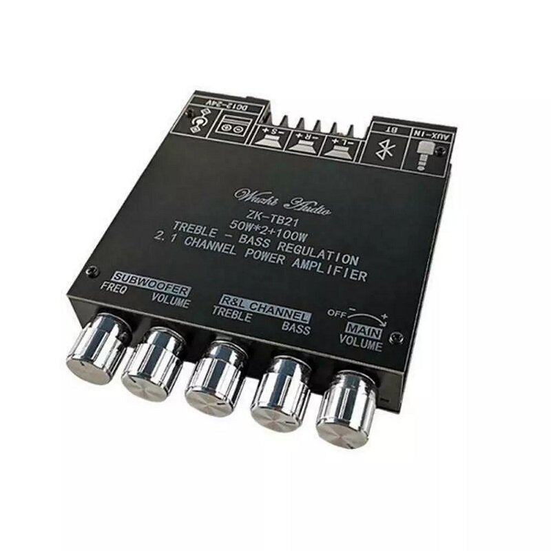 zk-tb21 tpa3116d2 bluetooth 5.0 subwoofer amplifier board 50wx2+100w 2.1 channel power audio stereo amplifier board bass amp